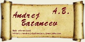 Andrej Batančev vizit kartica